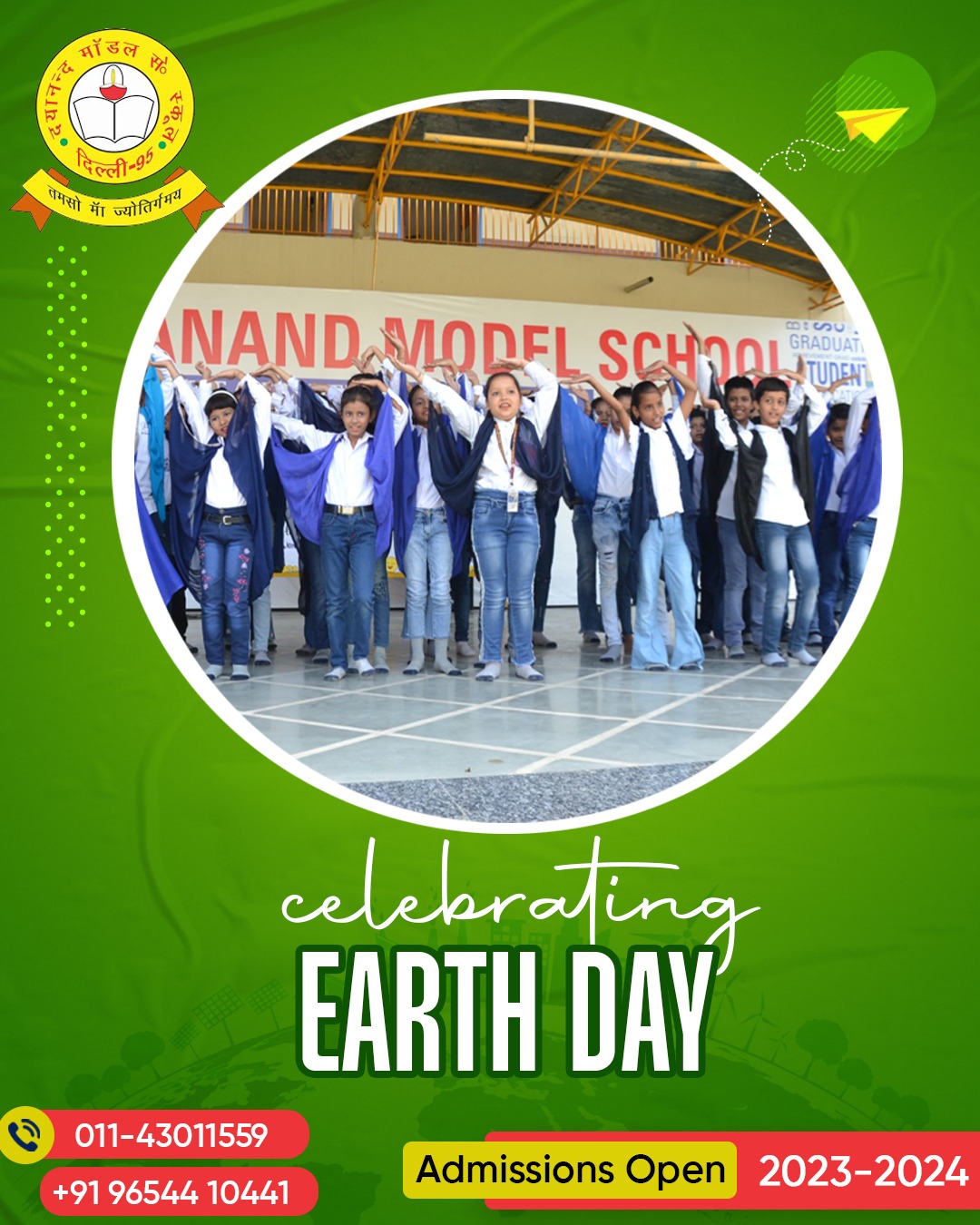 Earth Day Activity at Dayanand Model School, Vivek Vihar